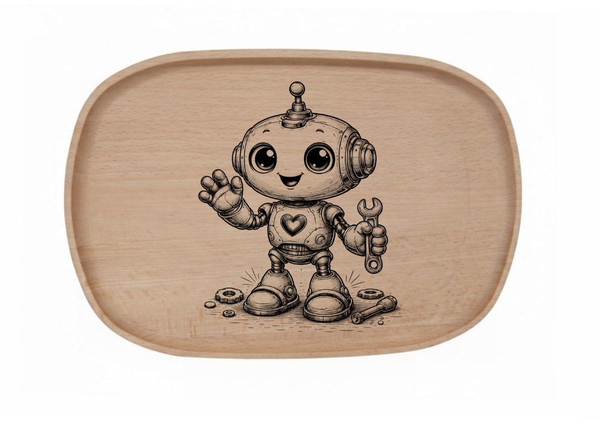 Dřevěný podnos z bukového masivu - Dětský svět Podnosy - Dětský svět: Robot