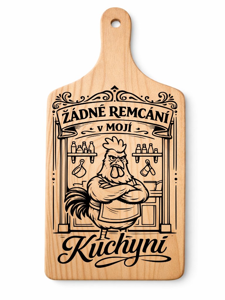 Dřevěné prkénko s vtipným gravírováním — Remcání