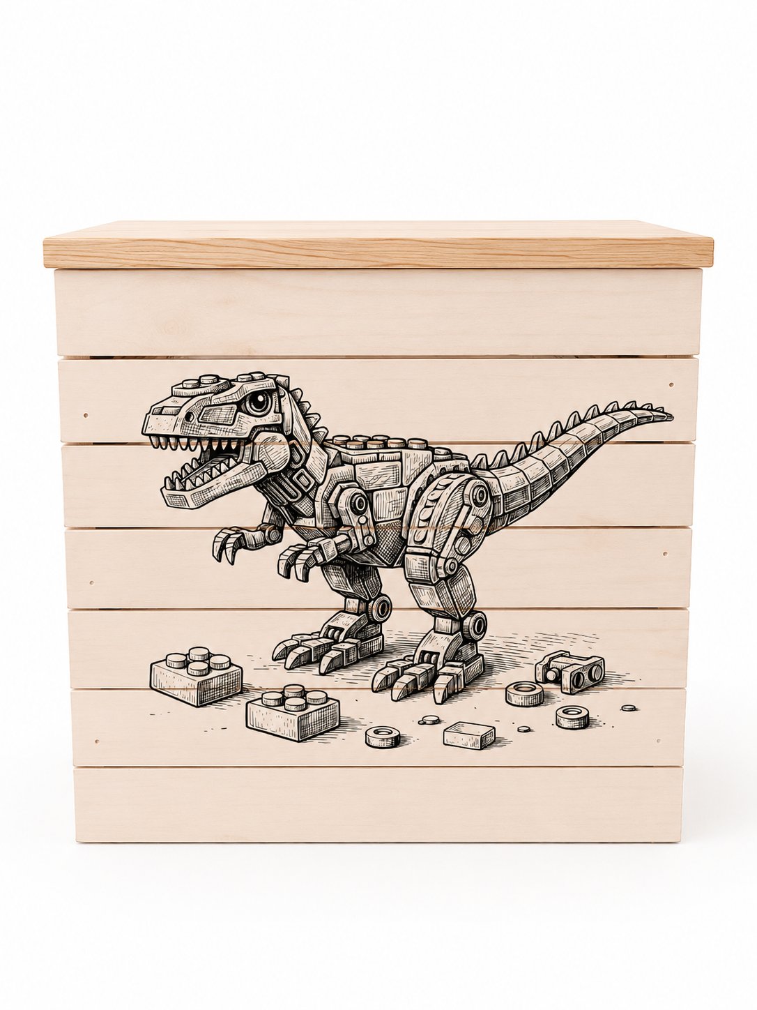 Dřevěná bedna - Smrkové dřevo - střední — Stavebnice Dino