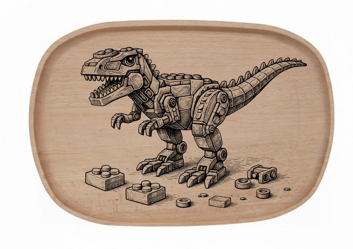 Dřevěný podnos z bukového masivu - Stavebnice Podnosy - Stavebnice: Dino