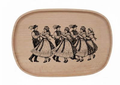 Dřevěný podnos z bukového masivu - Folklor — Tančící soubor