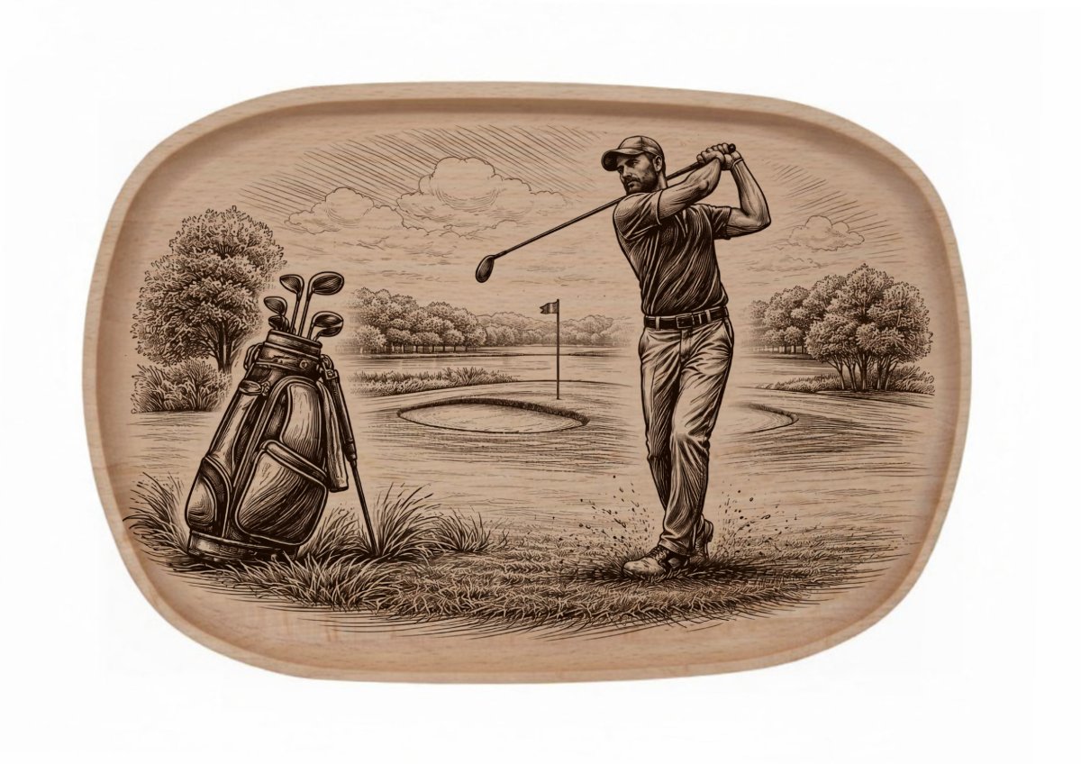 Dřevěný podnos z bukového masivu - Sport Podnosy - Sport: Golf