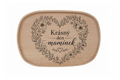 Dřevěný podnos z bukového masivu - Den matek — Pro maminku z lásky