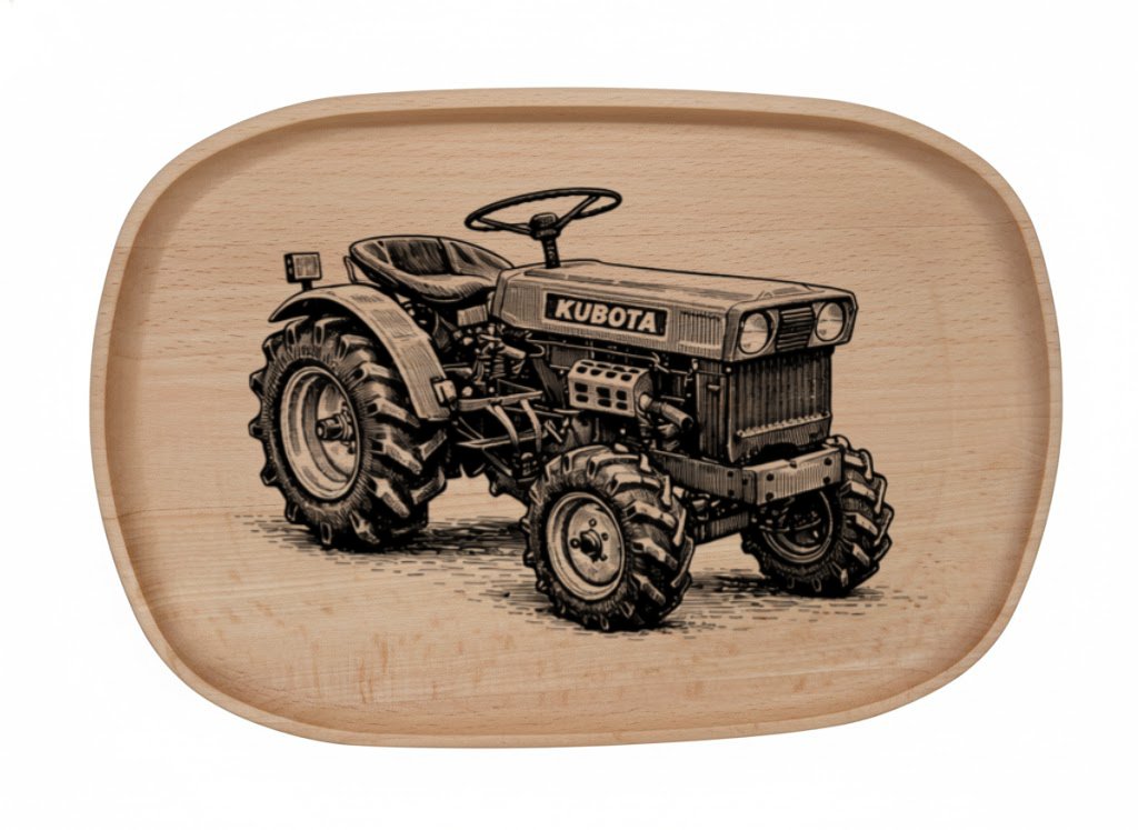 Dřevěný podnos z bukového masivu - Motiv Auto, Moto — Traktor 2