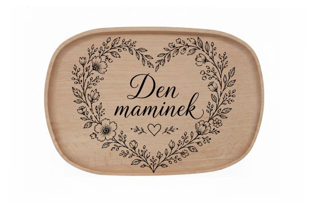Dřevěný podnos z bukového masivu - Den matek — Den maminek