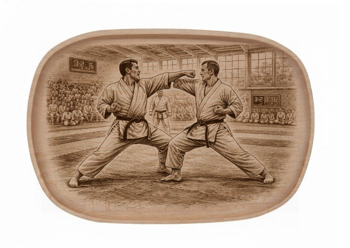 Dřevěný podnos z bukového masivu - Sport Podnosy - Sport: Dospělí karate
