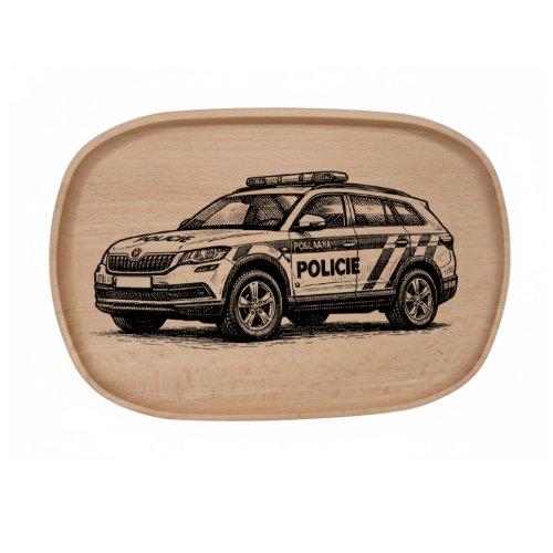 Dřevěný podnos z bukového masivu - Motiv Auto, Moto — Policejní vůz