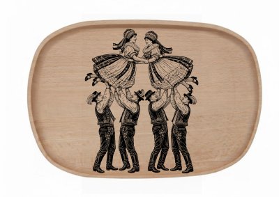 Dřevěný podnos z bukového masivu - Folklor — Tradiční tanec