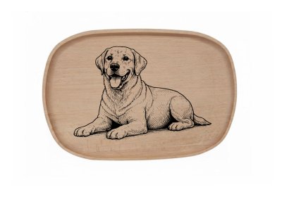 Dřevěný podnos z bukového masivu - Motiv Psa — Labrador