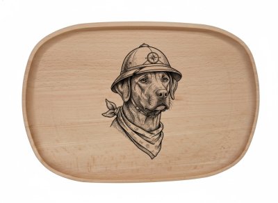 Dřevěný podnos z bukového masivu - Motiv vtipného Psa — Ridgeback